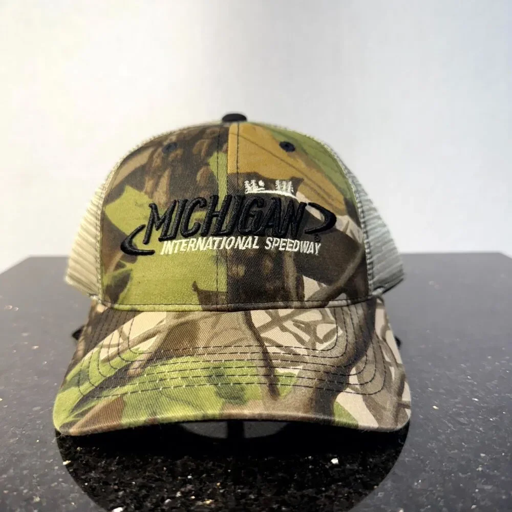 NASCR Michigan International Speedway Camo Adjustable Hat‎ NEW